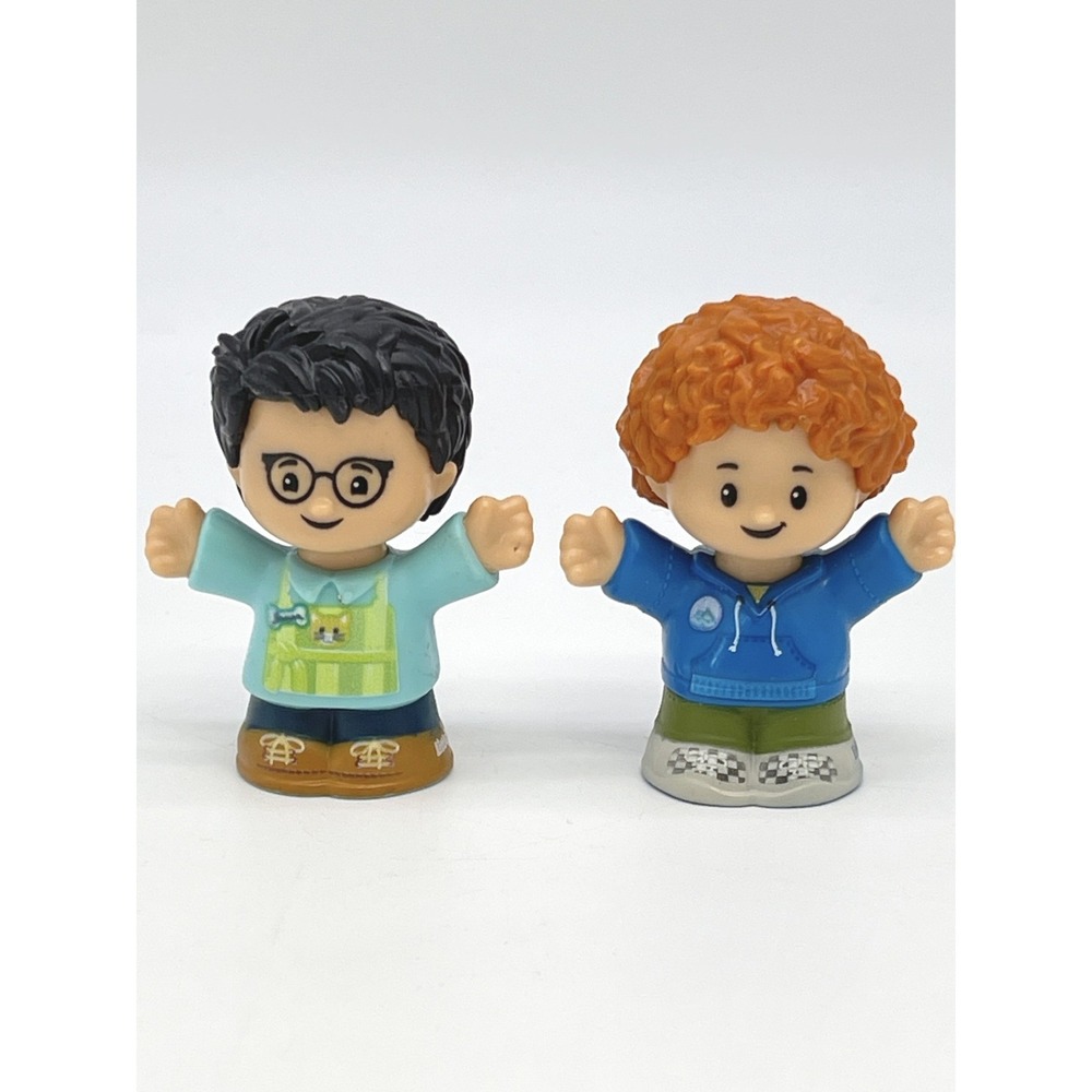 Fisher Price Little People Kid Cat Figure Red Hair Koby Black Hair Glasses Play